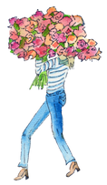 Load image into Gallery viewer, Greeting Card - girl with flowers
