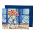 Load image into Gallery viewer, Greeting Card - girl with flowers