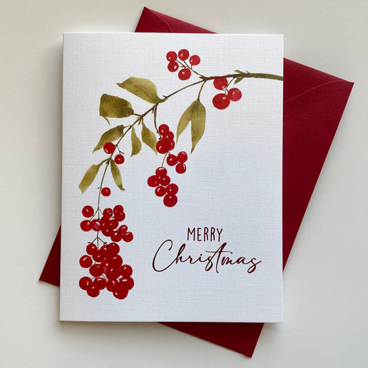 Christmas Card | Holly & Berries