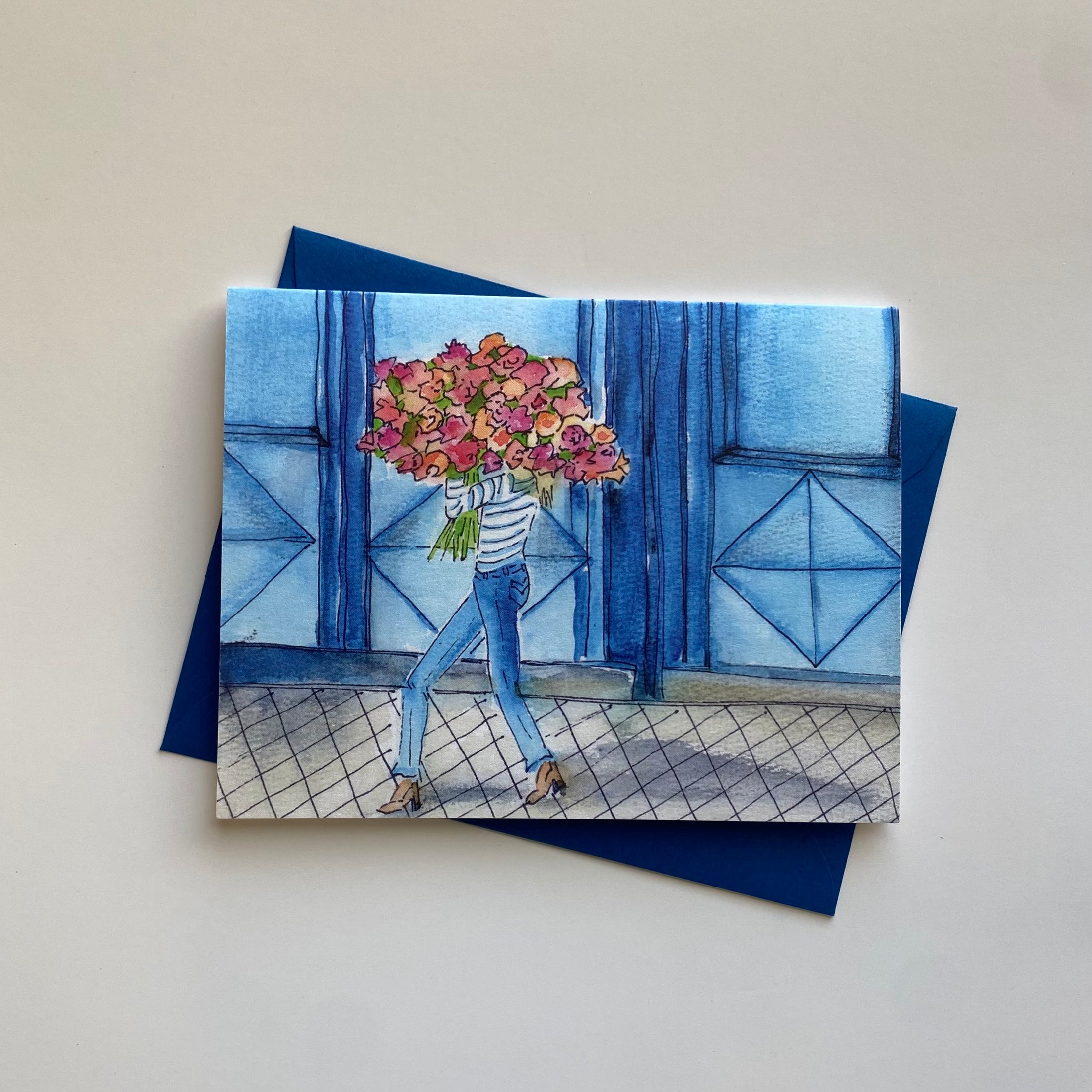 Greeting Card | Girl with Flowers
