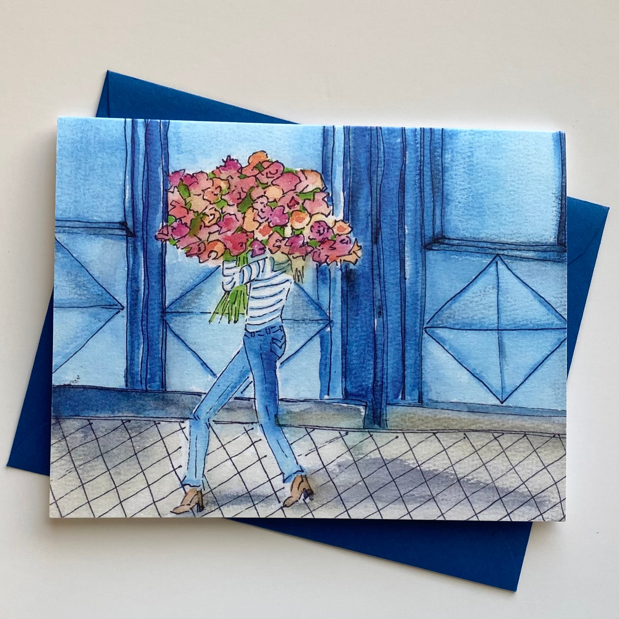 Greeting Card | Girl with Flowers