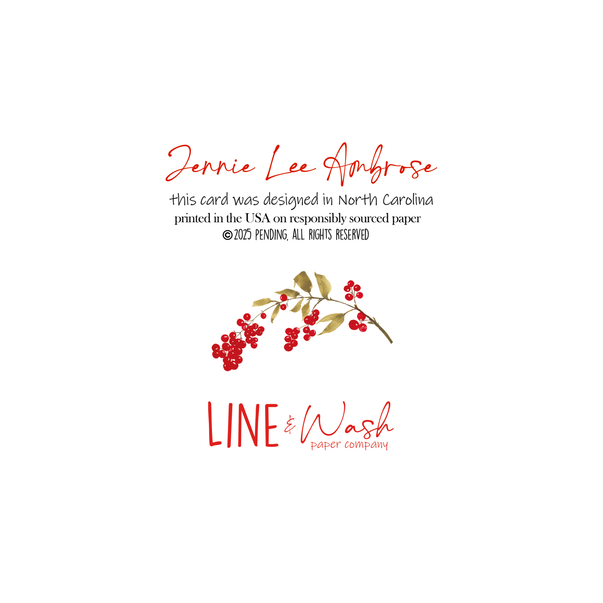 Christmas Card | Holly & Berries